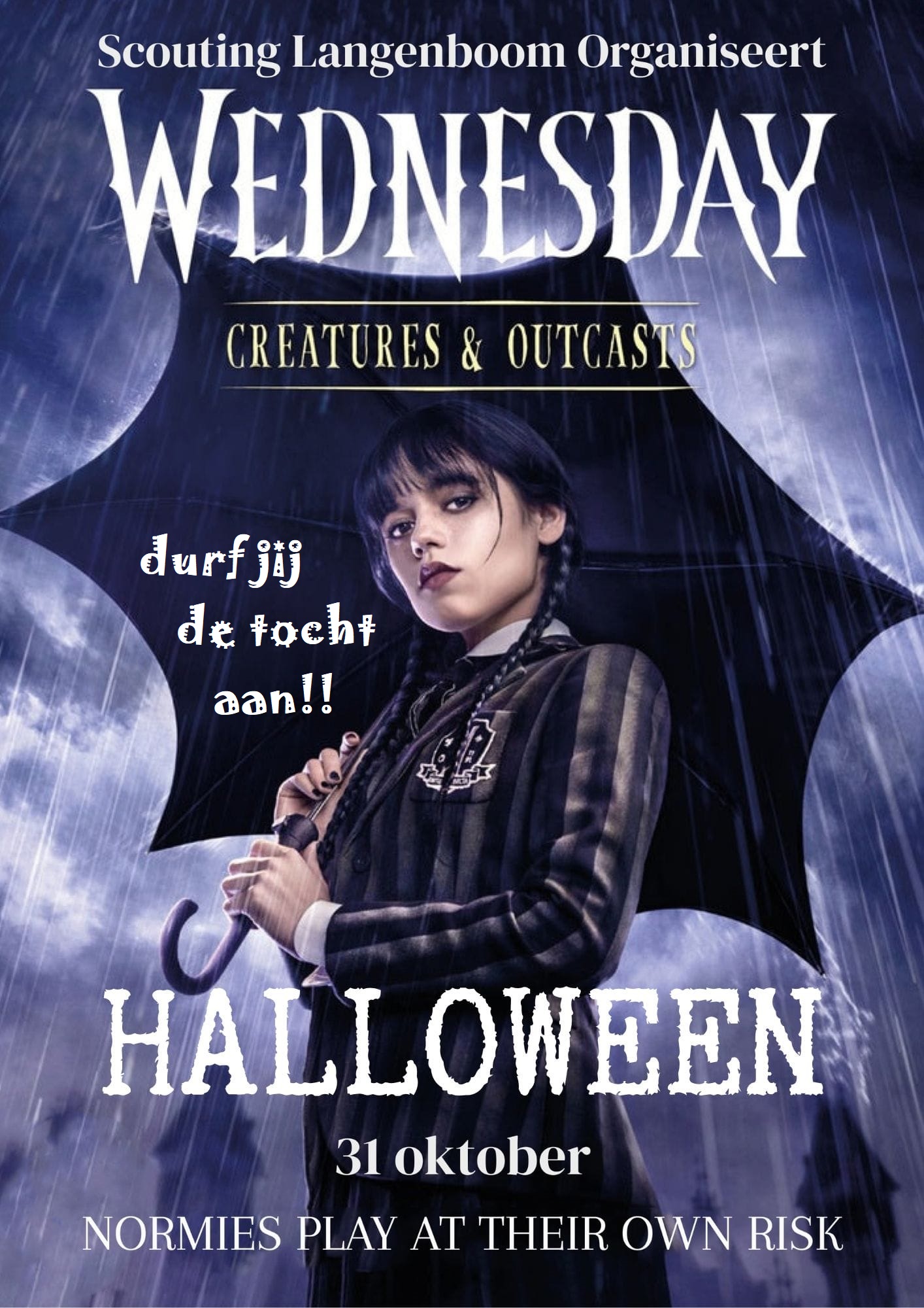 Poster Spooktocht 2025 Wednesday